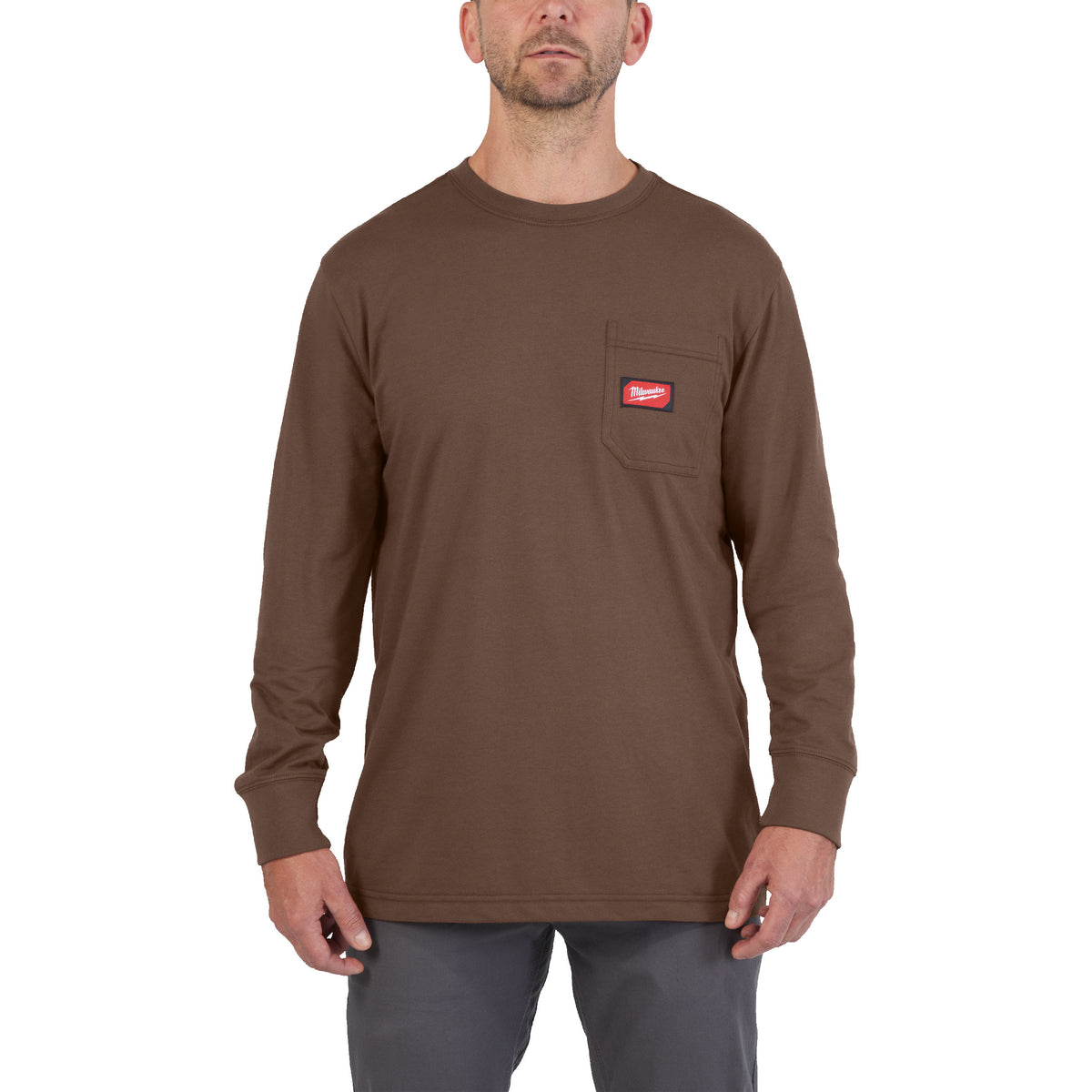 Milwaukee Arbeits-Langarm-Shirt mit UV-Schutz – Braun