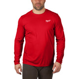 Milwaukee WORKSKIN Funktions-Langarm-Shirt mit UV-Schutz – Rot