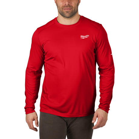 Milwaukee WORKSKIN Funktions-Langarm-Shirt mit UV-Schutz – Rot