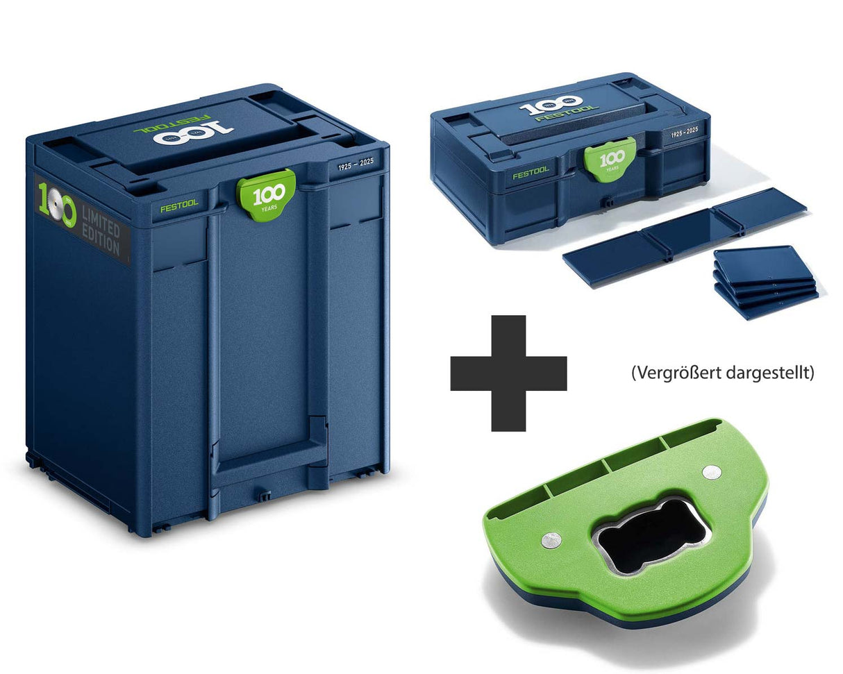 BUNDLE: 100 Jahre Festool 1x Systainer³ SYS3 M 437 100Y + 1x Mini-Systainer SYS3 S 76 + Flaschenöffner