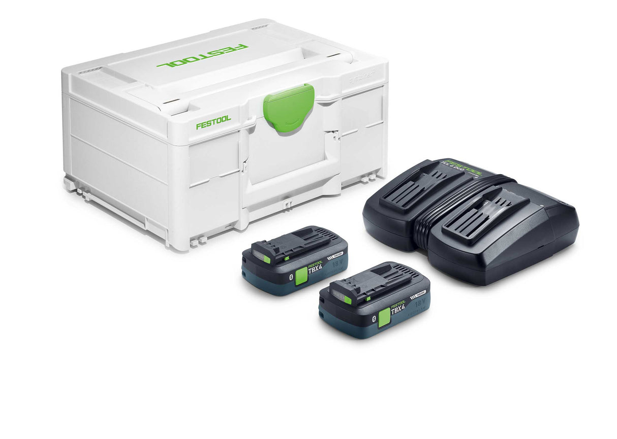 NEUHEIT: Festool Energie-Set SYS 18V 2xTBX4/TCL6DUO (2 Akkus 4.0 Ah + 1 Doppel-Schnellladegerät) - 578819