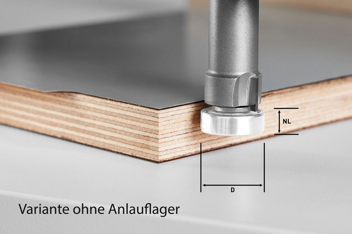 Festool HW Bündigfräser ohne Kugellager Ø 22mm - Nutzlänge 8mm - OFK Hülsenschaft - 490085