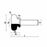 HW Griffleistenfräser - Frästiefe 15 mm - Schaft 8mm - C177.290.R