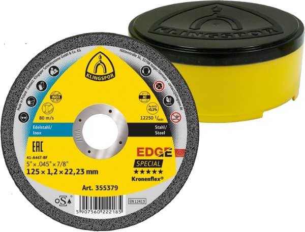 Klingspor Ø 125mm cutting disc for aluminum / stainless steel and steel - Type: Kronenflex EDGE Special