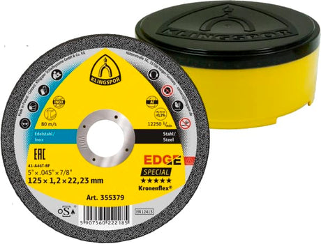 Klingspor Ø 125mm Trennscheibe für Alu / Edelstahl und Stahl - Type: Kronenflex EDGE Special