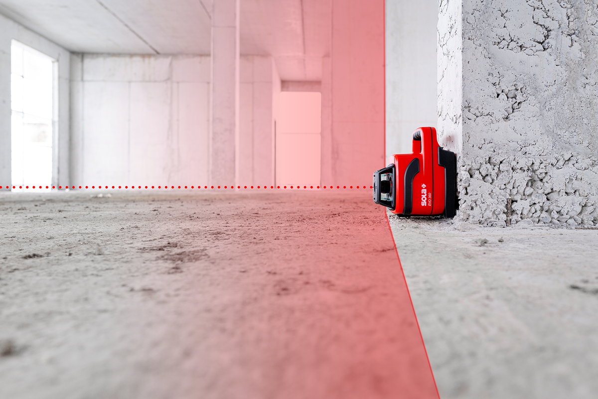 SOLA rotating laser EVO 360, incl. RRD1 + cleat, 2x battery cell 18650 - 71017801