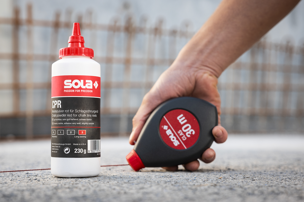 SOLA Schlagschnurgerät mit Kreidepulver CLAS-SET - 30m - Aluminium Druckguss