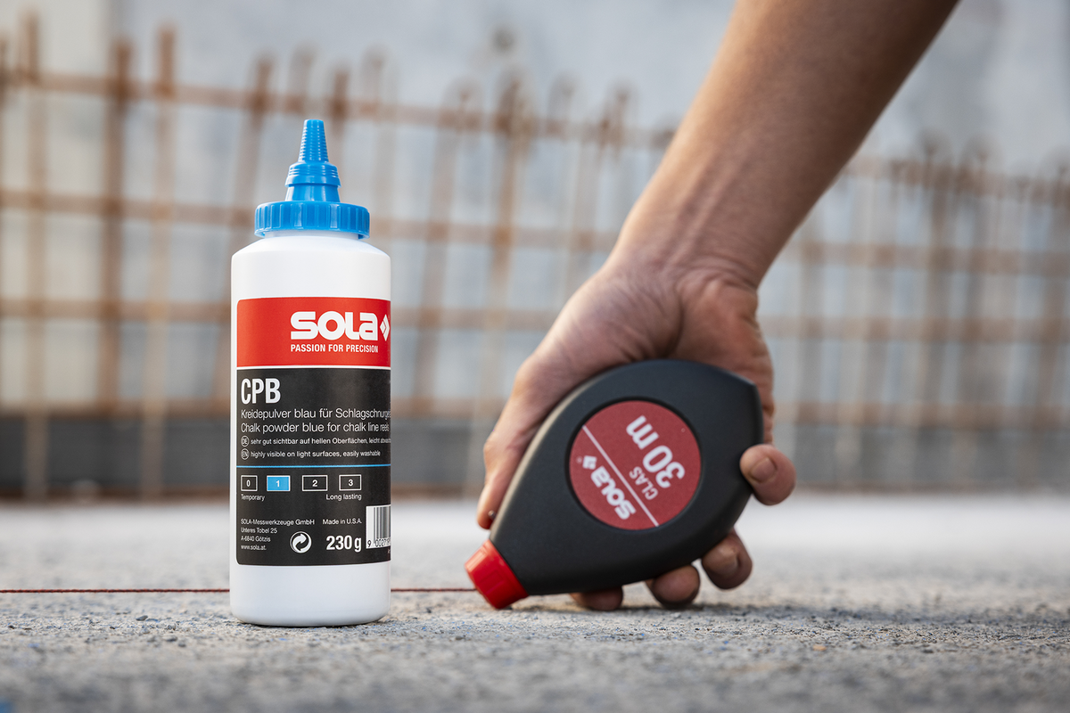SOLA Schlagschnurgerät mit Kreidepulver CLAS-SET - 30m - Aluminium Druckguss