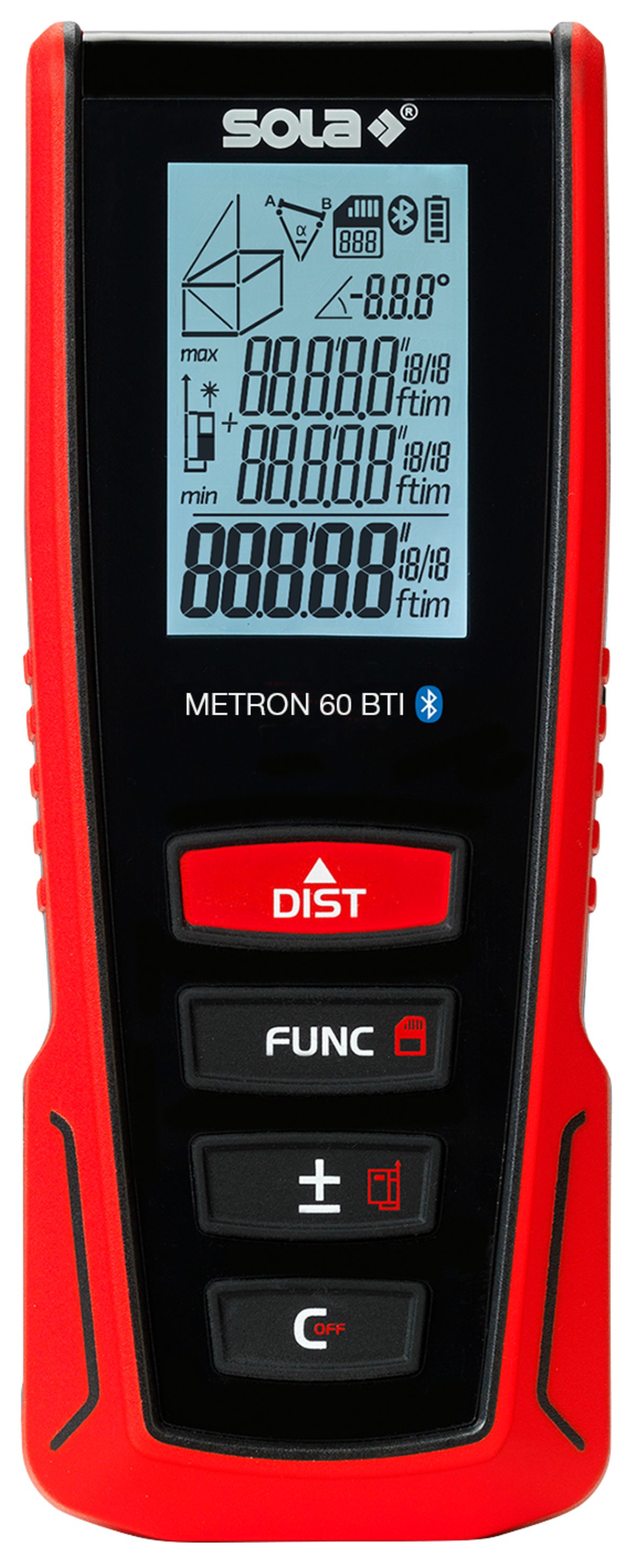 SOLA Laser Entfernungsmessgerät METRON 60 BTI - bis 60 Meter mit Malerfunktion, Bluetooth® - 71027201