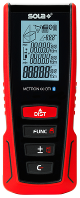 SOLA Laser Entfernungsmessgerät METRON 60 BTI - bis 60 Meter mit Malerfunktion, Bluetooth® - 71027201