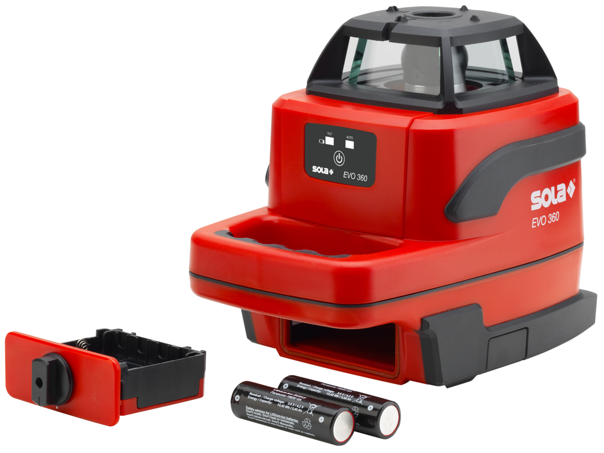 SOLA rotating laser EVO 360, incl. RRD1 + cleat, 2x battery cell 18650 - 71017801