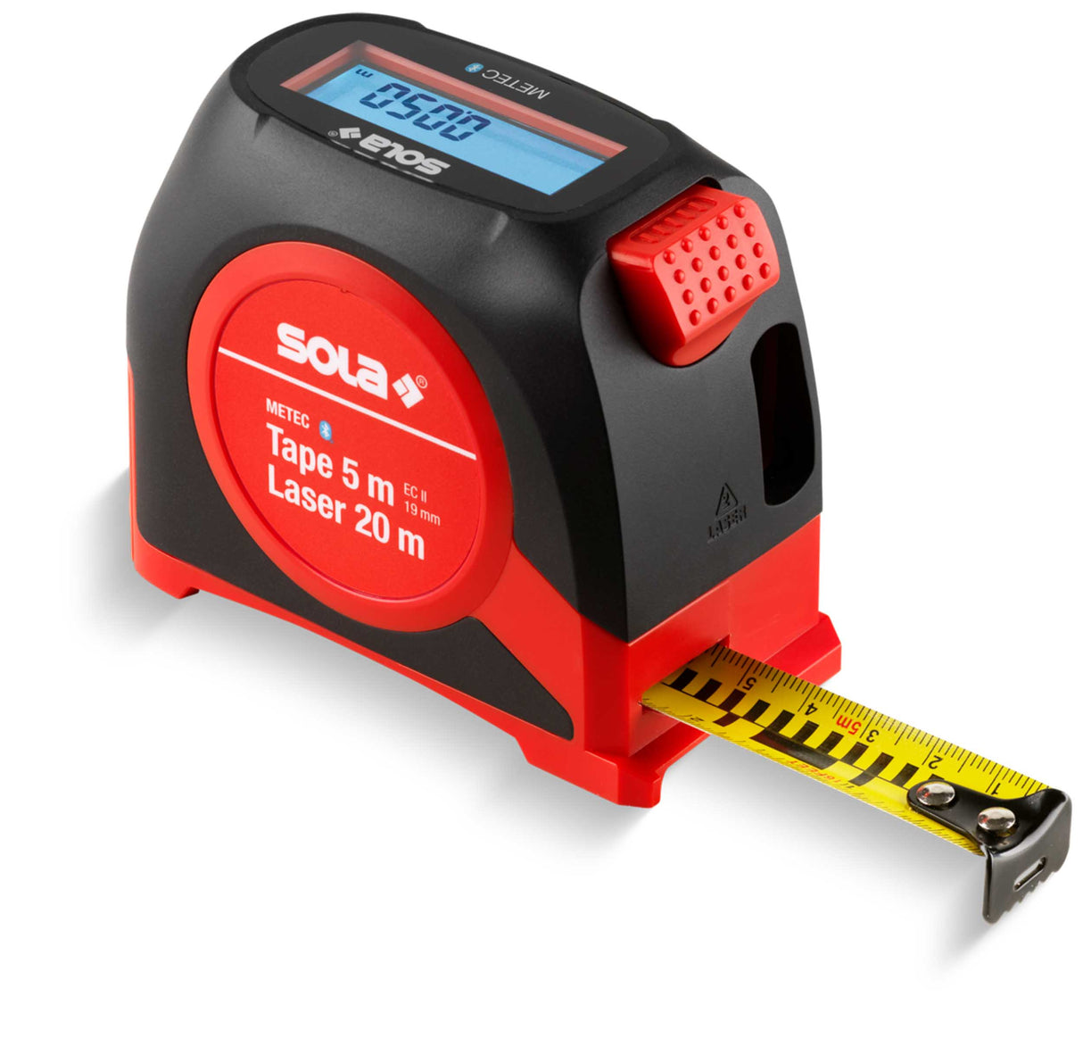 SOLA digitales Massband mit Laser-Entfernungsmesser METEC - 5 Meter - EG-Genauigkeitsklasse II - Bluetooth®