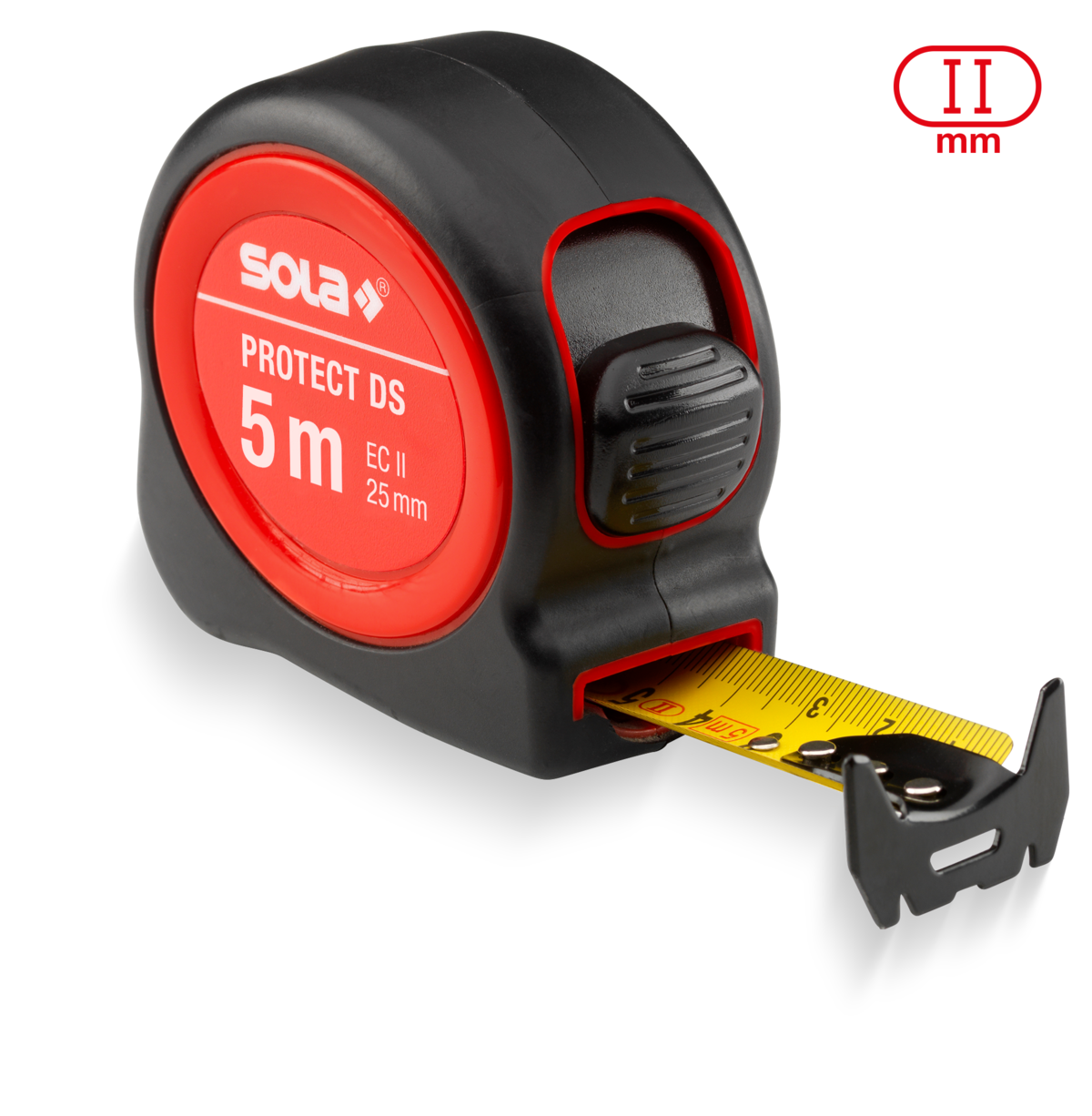 SOLA Rollmeter PROTECT DS 525 - 5 Meter, 25mm Bandbreite - EG-Klasse II - 50550701