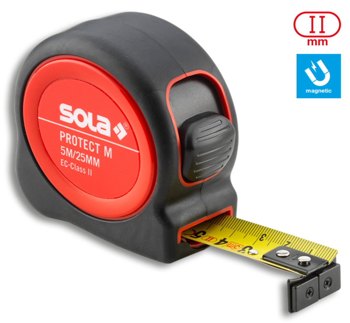 SOLA Magnetrollmeter (25 mm) Protect M PE 525 5 m, EG-Klasse 2 - 50570601