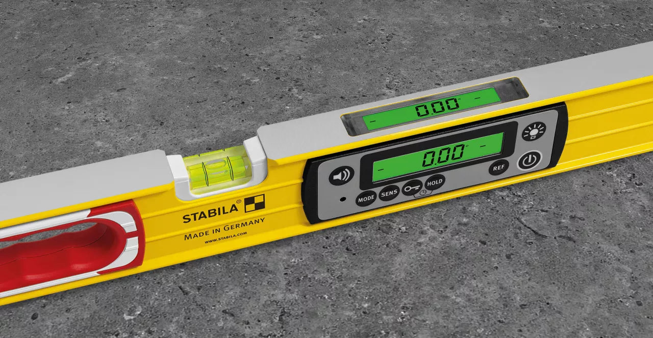Stabila TECH 196 Elektronische Wasserwaage – 183 Cm, 2 Displays, IP65, Misst Neigung & Gefälle