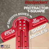 Woodpeckers 600mm verstellbarer T-Anschlagwinkel "PROTRACTOR T-SQUARE" - metrisch