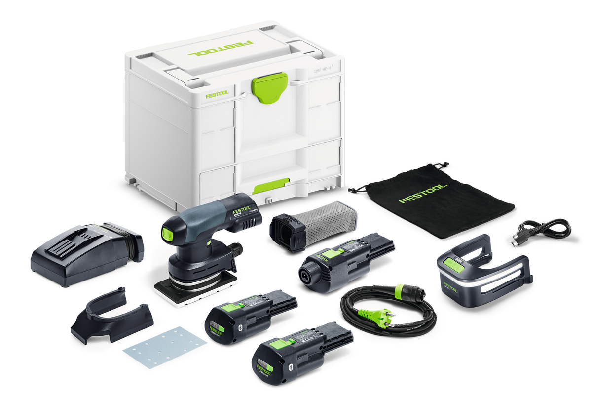 Festool Akku-Rutscher 80x133 mm RTSC 400 3,0 I-Set (mit 2 Akkus, 1 Ladegerät, 1 Netzadapter) - 578934