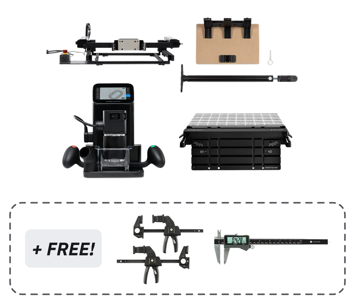 SET: Shaper Origin + Benchpilot + Workstation + Werkstückträger-Upgrade-Kit