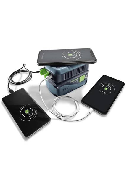 Festool Handy Ladestation PHC 18 für 18V Akkupacks (USB-A / USB-C / Induktiv)