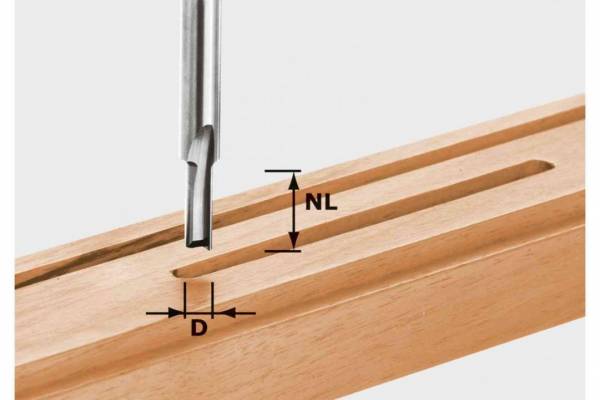 Festool Nutfräser HW Ø 7 mm - Nutzlänge 17mm - Schaft 8mm - 490956