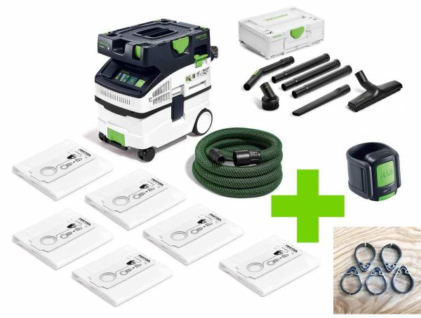 SET: Festool Absaugmobil CTL MIDI I im Set mit Filtersäcken, Fernbedienung, Reinigungs-Set & Kabelhalter