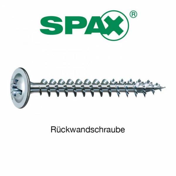 SPAX® - Ø 4,0x40mm Rückwandschraube mit Linse, PZ2, Wirox-Silber, Vollgewinde – 1500 ST