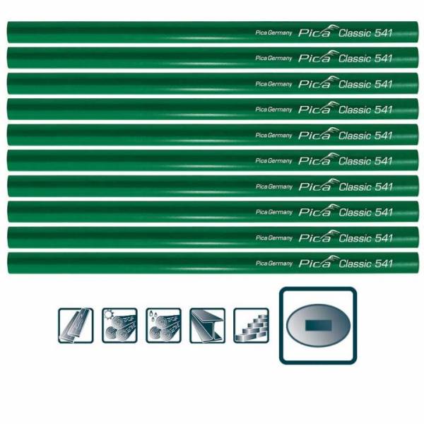 Pica Classic 541 Steinhauerstift (Spezialhärte 10H) - 10 Stück - 541/24-10