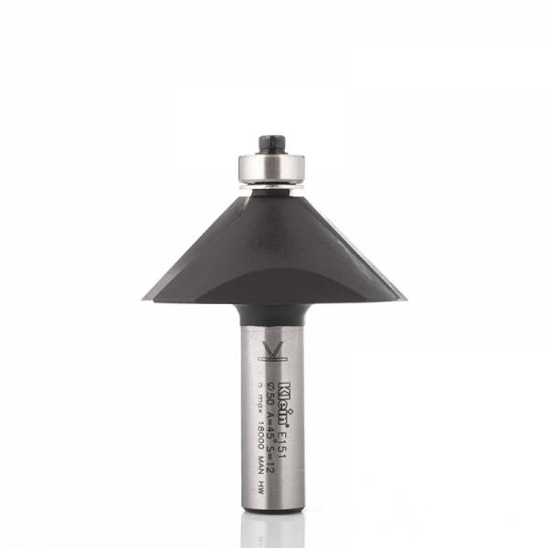 HW Fasefräser mit Anlauflager α 60° Ø 35 / NL 20,6 mm - Schaft 12mm - E151.351.R