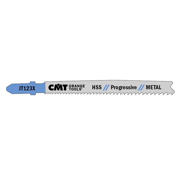 CMT Stichsägeblätter für gerade Schnitte in dünne Bleche und Alu, V2A, HSS METALL Progressive (5 Stück)