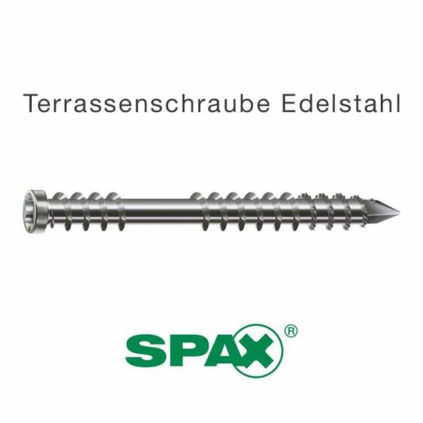 SPAX Terrassenschraube Ø 5,0x60mm mit Zylinderkopf, TX-Antrieb - Edelstahl A2 - 100 Stück
