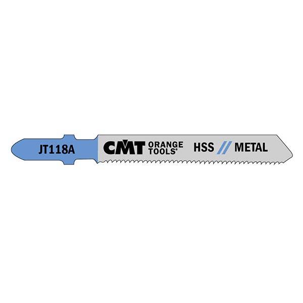 CMT Stichsägeblätter für gerade Schnitte in dünne Bleche und Alu, HSS METALL, 1 bis 3mm Materialstärke (5 Stück)