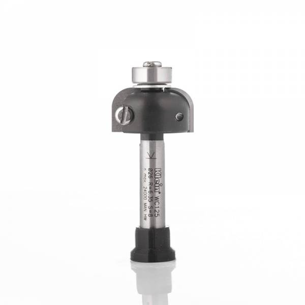 HW Wendeplatten Hohlkehlfräser mit Kugellager R 6 Ø 26/B=12,7 mm Schaft 8 mm - WC125.260.R