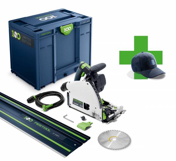 100 Jahre Festool Tauchsäge TS 60 KEBQ-Plus-FS 100Y mit blauer Schiene - 578221