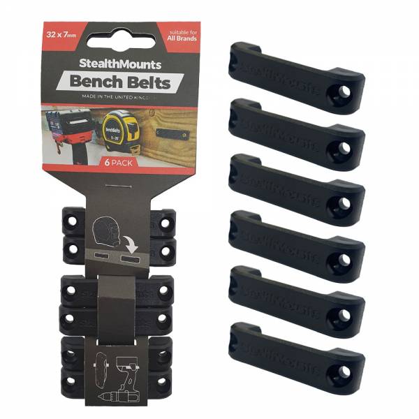 StealthMounts® Universal Werkzeughalter 32mm - BENCH BELTS - 6er Pack