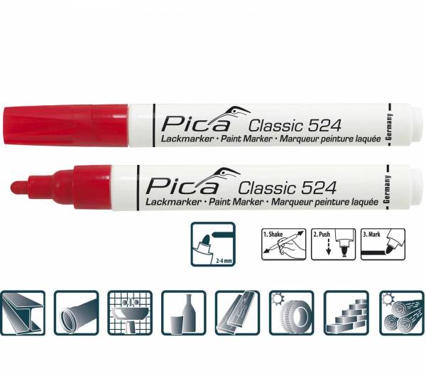 PICA® Classic 524 - ROT - Industrie Lackmarker - 524/40