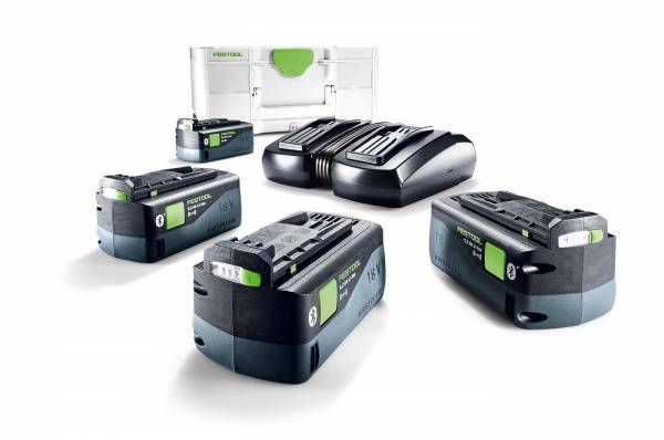 Festool Energie-Set (4 Akkupacks 5,0Ah + 1 Doppel-Schnellladegerät) SYS 18V 4x5,0/TCL 6 DUO - 577709