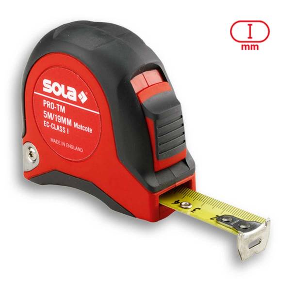 SOLA Rollmeter PRO-TM 5m EG-Prüfzeichen Genauigkeit I