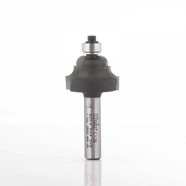 KLEIN® HW Profilfräser mit Anlauflager R 4 D=25,4/B=16mm S8 - C128.254.R