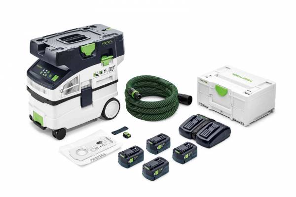 Festool Akku-Absaugmobil CTLC MIDI I-Plus CLEANTEC + 4 Akkus und 1 Doppel-Ladegerät - 577671