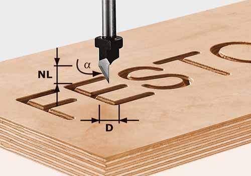 Festool Schriftenfräser für Hartholz HW S8 D11/60° - NO: 491003