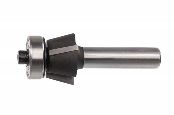 25° Fasefräser mit Anlauflager - dreischneidig - Ø 22 mm - Nutzlänge 10mm - Schaft 8mm - C122.025.R