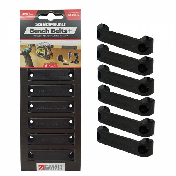 StealthMounts® Universal Werkzeughalter 39mm - BENCH BELTS + - 6er Pack