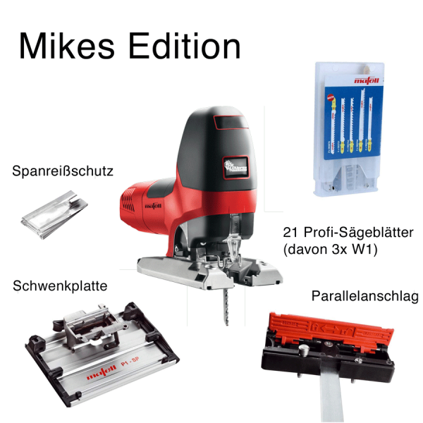 SET: Mafell Präzisionsstichsäge P1 cc im SYS + Schwenkplatte + Stichsägeblätter