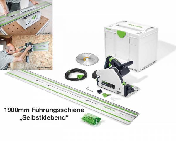 SET: Festool Tauchsäge TS 55 FEBQ-Plus-FS inkl. selbstklebende 1900mm Schiene - NO: 576703+577044