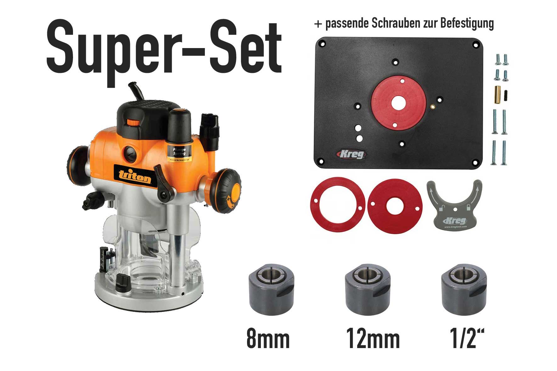 Triton Spannzangen in 6mm 1/2-Zoll 12mm für Triton Oberfräsen 1/4-Zoll 8mm 