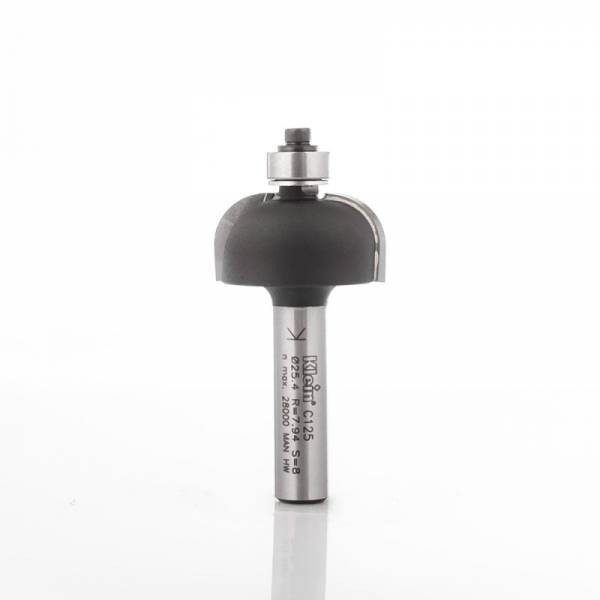 HW Hohlkehlfräser mit Anlauflager R 8 Ø 25,4 mm - Nutzlänge 14mm - Schaft 8 mm - C125.254.R