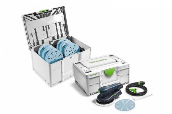 CASHBACK - SET: Festool Exzenterschleifer ETS EC 150/5 EQ-SYS GR im Systainer + Schleifmittel-Systainer "Bürstenlos" - 578272