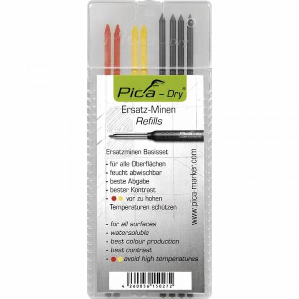 PICA Ersatzminen-Set "graphit/gelb/rot" zu Tieflochmarker Pica Dry - 4020
