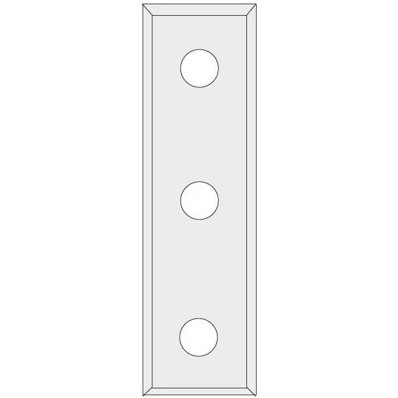 MTS Hartmetall Ersatz-Wendeplatten 50x12x1,7 MDF, Schichtstoffe - 35° Grad - 3 Löcher - 4 Schneiden