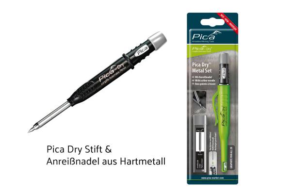 Pica Dry Metal Set Anreißnadel und Pica-Stift in einem mit grauer Kappe - 30800